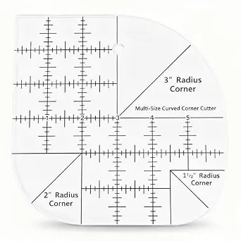 Curved Corner Cutter Quilting Ruler, Acrylic Patchwork Quilting Templates Tools, Acrylic Patchwork Quilting Templates Tools, Quilting Sewing Ruler.