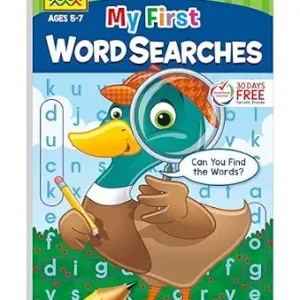 School Zone My First Word Searches Workbook: 48 Pages, Kindergarten, 1st Grade, Activity Pad, Search & Find, Word Puzzles, Ages 5 to 7 (Little Busy Book Series)