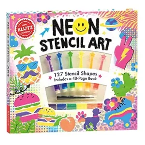 Klutz Neon Stencil Art Craft Kit, Medium