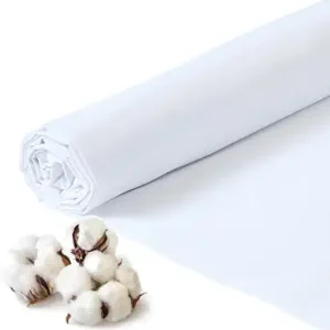 Q&J Fabric Co. 100% Cotton Fabric by The Yard 60'' Wide x 2 Yards,Broadcloth Muslin Fabric Nearly Medium Weight Material for DIY Sewing Apparel Cloth, Quilting, Soft Embroidery Cloth, Garments (White)