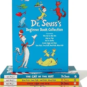 Dr. Seuss's Beginner Book Boxed Set Collection: The Cat in the Hat; One Fish Two Fish Red Fish Blue Fish; Green Eggs and Ham; Hop on Pop; Fox in Socks