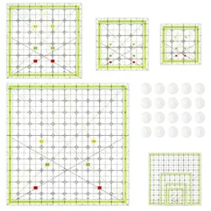 Aixoom Quilting Ruler Set, Square Quilting Templates 3.5/4.5/6.5/10.5"
