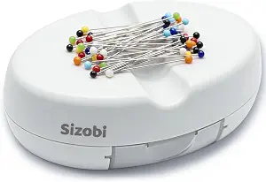 Sizobi Magnetic Pin Cushions for Sewing with 100Pcs Ball Head Straight Pins
