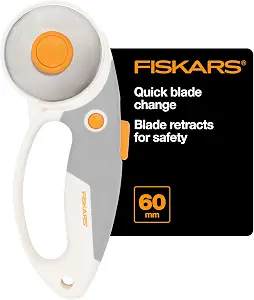 Fiskars 60mm Loop Titanium SoftGrip Rotary Cutter for Fabric & Sewing