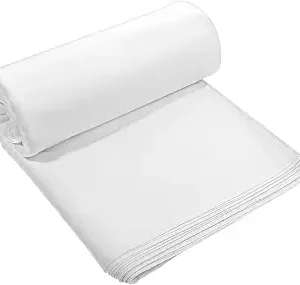 100% White Cotton Fabric 5 Yards 59 Inches Wide Cotton Quilting Fabric by The Yard, Soft Embroidery Muslin Fabrics for Sewing Material Apparel Cloth