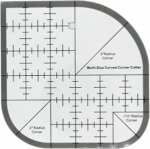 Quilting Ruler,Quilting Templates,Sewing Quilt Rulers,Acrylic Curved Corner Cutter,Precision Fabric Cutting Patchwork Tool for Quilting Sewing Craft DIY Projects,Black 6"x6"
