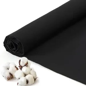 Q&J Fabric Co. 100% Cotton Fabric by The Yard 60'' Wide x 2 Yards, Broadcloth Muslin Fabric Nearly Medium Weight Material for DIY Sewing Apparel Cloth, Quilting, Soft Embroidery Cloth,Garments (Black)