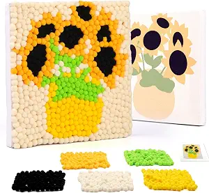 Veroave Pom Poms for Crafts, Sunflower Pom Poms Bulk, Painting Puff Balls