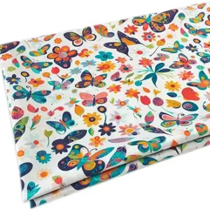 100% Cotton Fabric Butterfly Design by The Yard for Quilting Sewing Crafting (JC-006)
