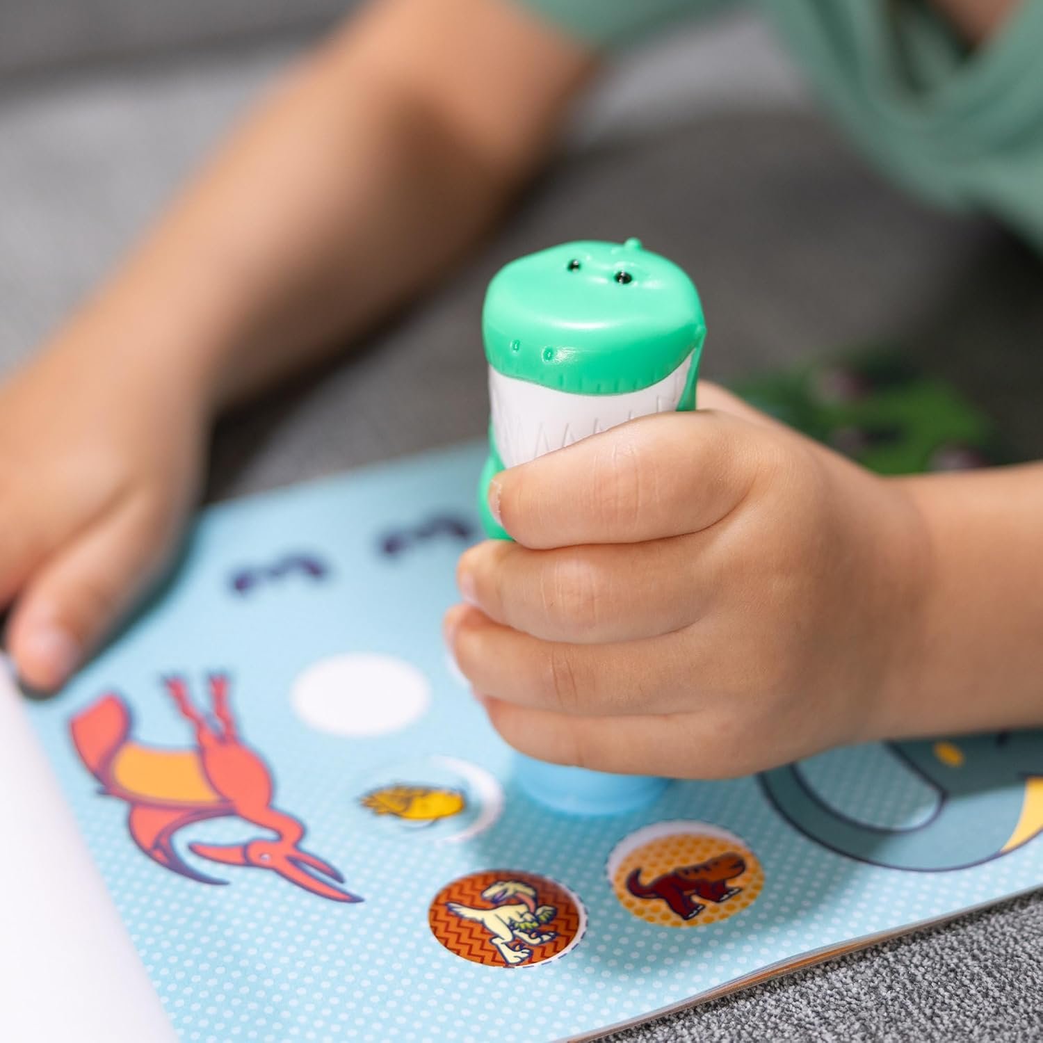 Melissa & Doug Sticker Wow!™ Dinosaur Bundle: 24-Page Activity Book, Refillable Sticker Stamper, Mini Pad, 500 Stickers, Arts and Crafts for Kids Ages 3+ - Image 3