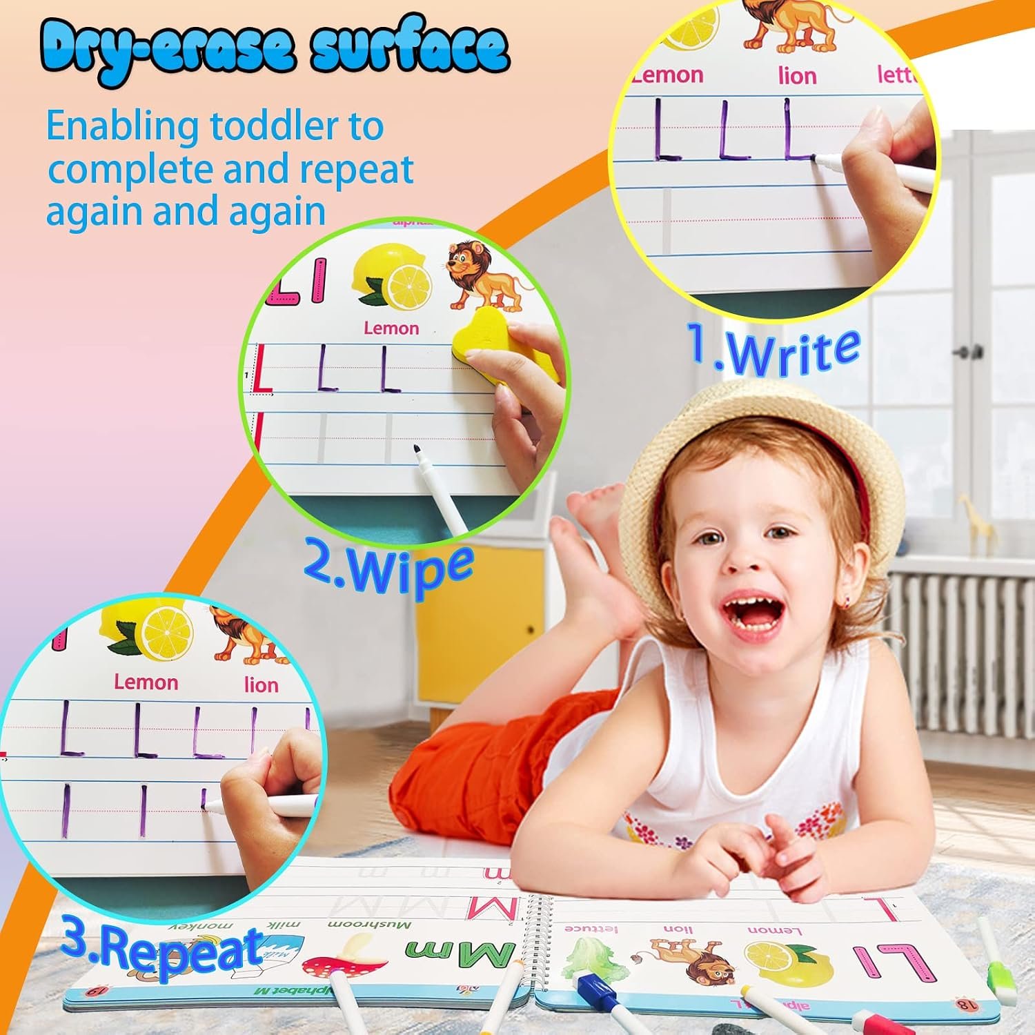 ALIANFLY Preschool Learning Activities Educational Workbook - Toddler Prek Montessori Handwriting Practice Activity Tracing Toys Busy Book for Kids, Autism Learning Materials and ABC Learning Book - Image 6