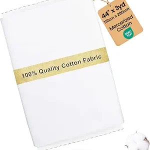 Craftido-19 Options-100% Cotton Fabric by The Yard in Solid Color 44”Wide by 3yd (9 ft) -Medium Weight 5.2 oz-Soft Cotton for Quilting, Sewing, Crafts, Binding, Backing and Lining - White