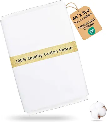 Craftido-19 Options-100% Cotton Fabric by The Yard in Solid Color 44”Wide by 3yd (9 ft) -Medium Weight 5.2 oz-Soft Cotton for Quilting, Sewing, Crafts, Binding, Backing and Lining - White