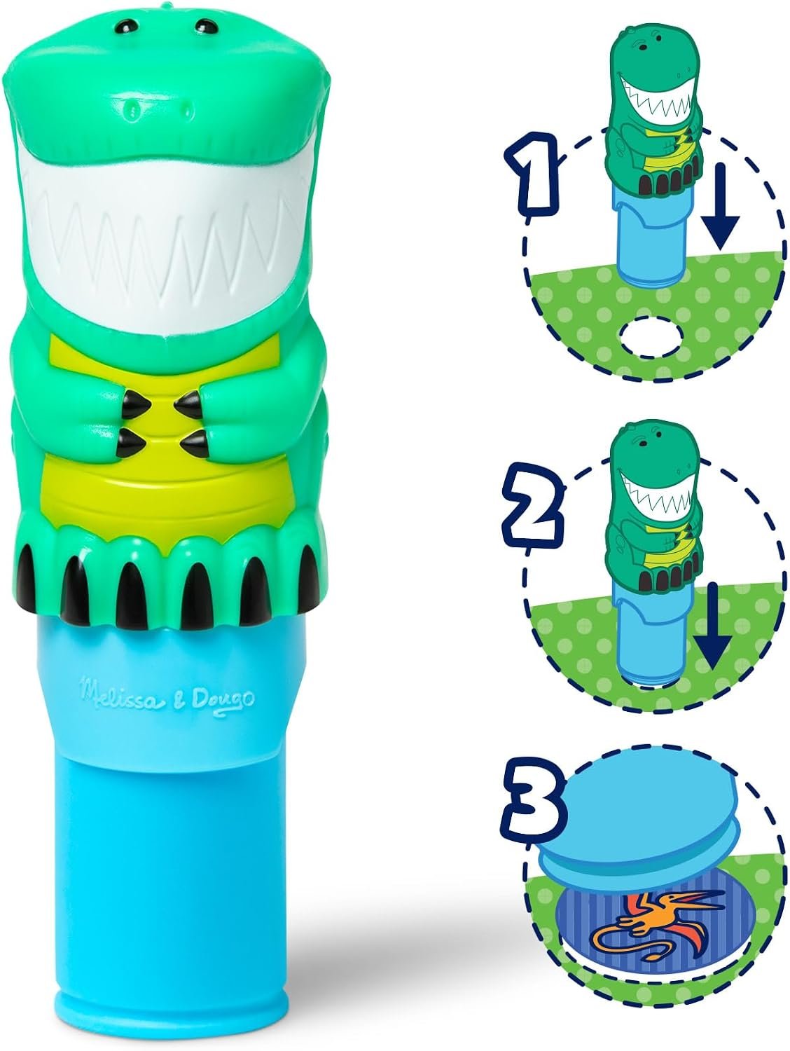 Melissa & Doug Sticker Wow!™ Dinosaur Bundle: 24-Page Activity Book, Refillable Sticker Stamper, Mini Pad, 500 Stickers, Arts and Crafts for Kids Ages 3+ - Image 4