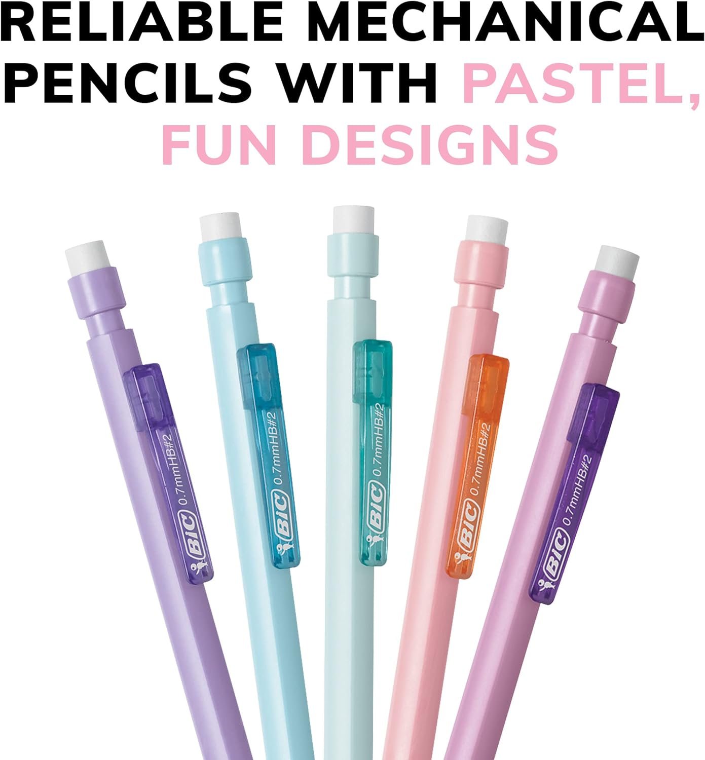 BIC Xtra-Smooth Pastel Mechanical Pencils, Medium Point, 0.7mm, 24-Count - Image 6