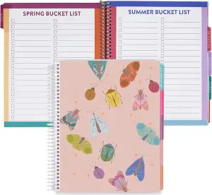 Erin Condren 7x9 Kids Activity Book - Bright Bugs Classic Interchangeable Cover with Kid-Friendly Plastic Coil