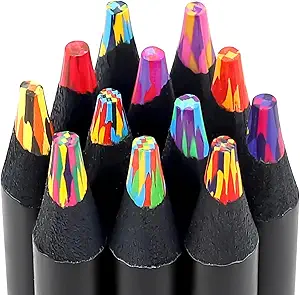 12 Rainbow Colored Pencils,Art Supplies Kids Teen Girls Gifts 4-12