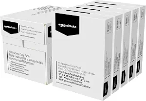 Amazon Basics Multipurpose Copy Printer Paper, 20 lb, 8.5 x 11 Inches, 5 Reams (2,500 Sheets), 92 Bright White
