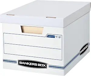 Bankers Box 12-Pack Basic-Duty File Storage Box with Lid, Letter/Legal