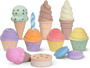 Melissa & Doug Ice Cream & Cake Chalk Set, 12-Piece Sidewalk Art Kit
