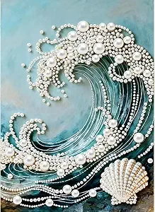 5D Diamond Art Pearl Painting Kits for Adults,DIY Diamond Art Kits for Wave