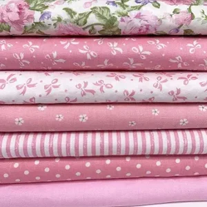 Cotton Fabric DIY Making Supplies Quilting Patchwork Fabric Fat Quarter Bundles DIY for Quilting Cotton Patchwork Cushions (Peony, 20" x 20")
