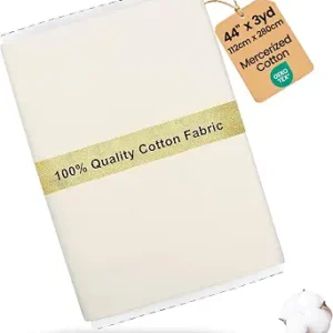 Craftido-19 Options-100% Cotton Fabric by The Yard in Solid Color 44”Wide by 3yd (9 ft) -Medium Weight 5.2 oz-Soft Cotton for Quilting, Sewing, Crafts, Binding, Backing and Lining - Ivory White