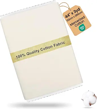 Craftido-19 Options-100% Cotton Fabric by The Yard in Solid Color 44”Wide by 3yd (9 ft) -Medium Weight 5.2 oz-Soft Cotton for Quilting, Sewing, Crafts, Binding, Backing and Lining - Ivory White