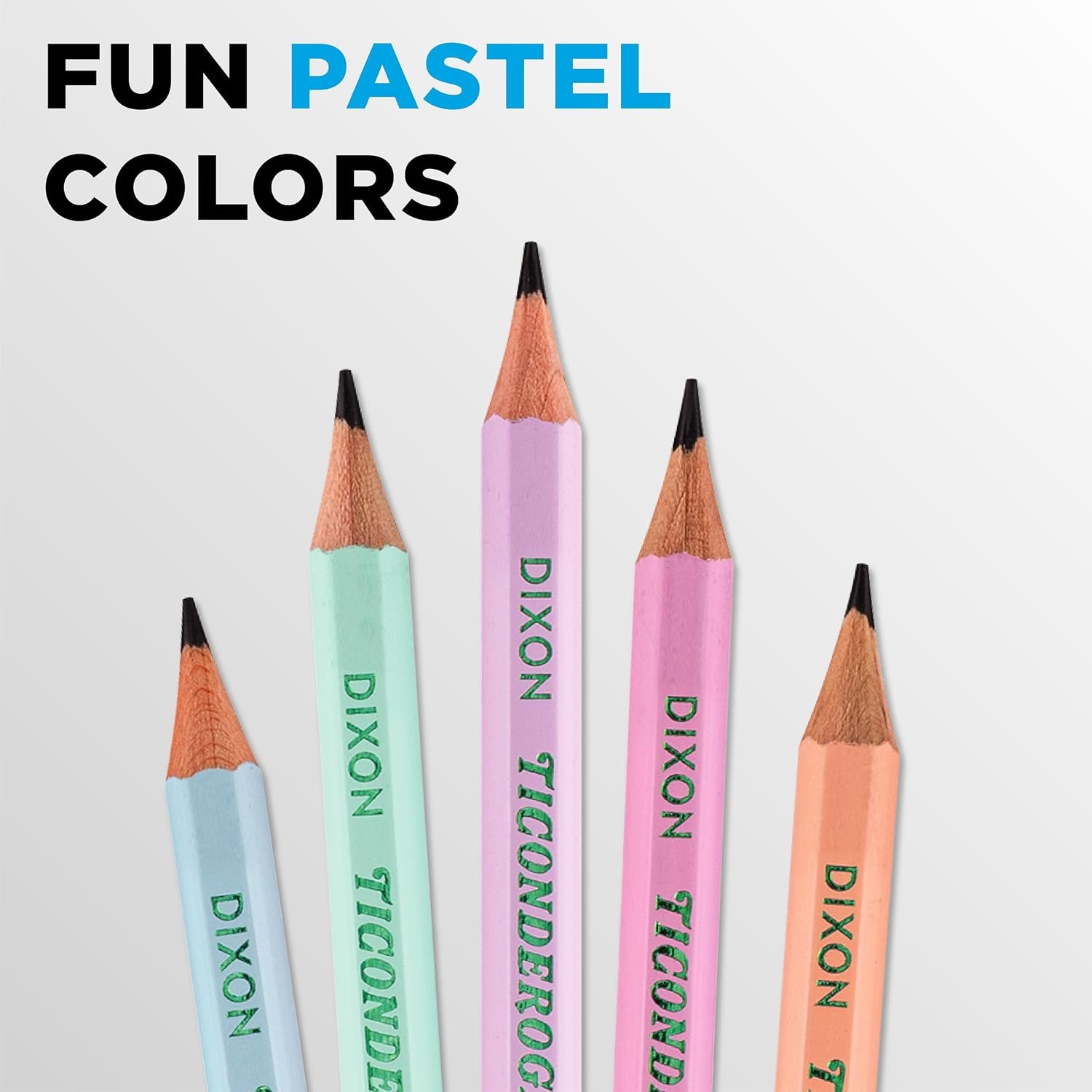 Ticonderoga Wood-Cased Pencils, Pre-Sharpened, #2 HB Soft, Pastel Colors - Image 6