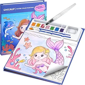 CHICAUP Paint with Water Coloring Books for Kids, Mess Free Watercolor Painting Kit Painting Activity for Kids Ages 3-5 4-8, Arts Crafts Drawing Gift Toy for Boy Girl