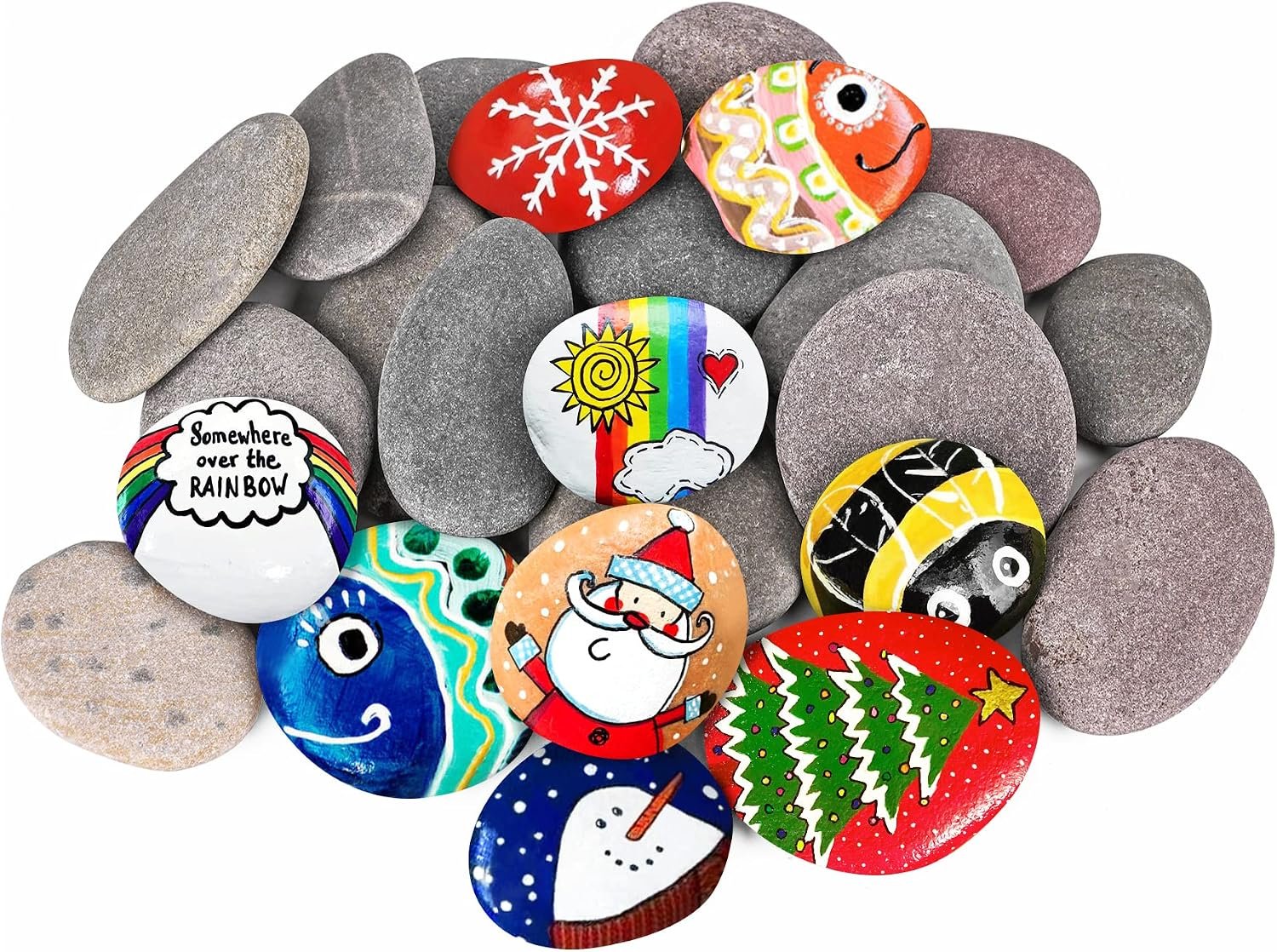 River Rocks for Painting 25 Pcs Large 2-3 Inch Flat Smooth Painting Stones Craft Rock to Paint for Kids Crafts Painting Bulk - Image 2