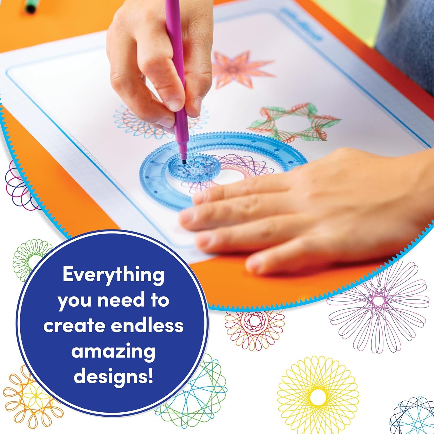 Spirograph with Markers Arts and Crafts for Kids Drawing Kit Art Supplies - Image 4