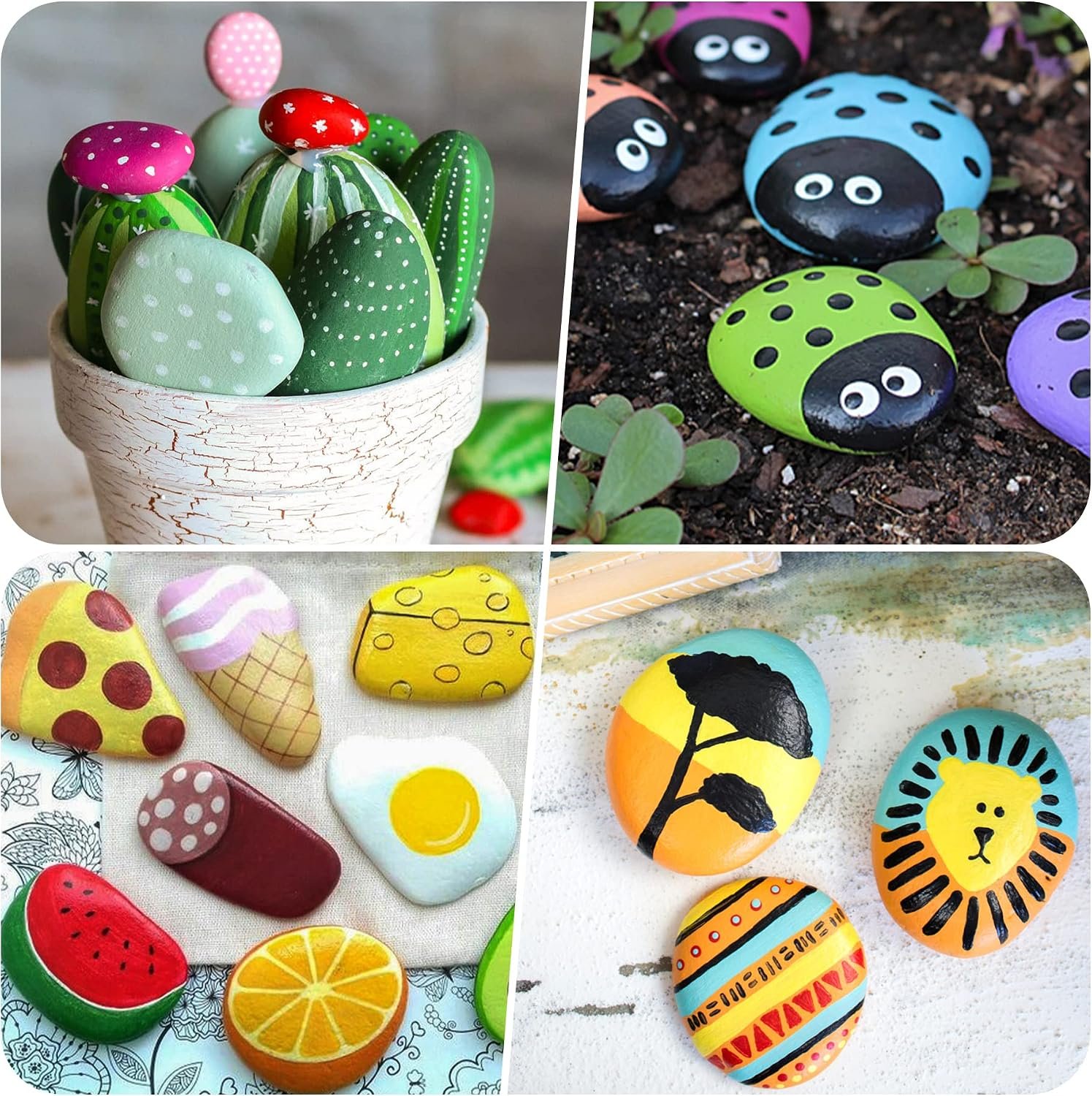 River Rocks for Painting 25 Pcs Large 2-3 Inch Flat Smooth Painting Stones Craft Rock to Paint for Kids Crafts Painting Bulk - Image 6