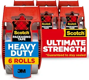 Scotch Heavy Duty Shipping Packing Tape, Clear, 1.88 in. x 22.2 yd.