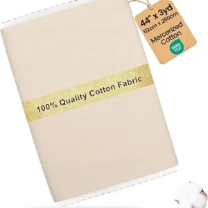 Craftido-19 Options-100% Cotton Fabric by The Yard in Solid Color 44”Wide by 3yd (9 ft) -Medium Weight 5.2 oz-Soft Cotton for Quilting, Sewing, Crafts, Binding, Backing and Lining - Cream