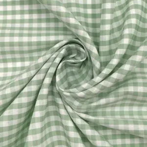 EOVEA - Poly Cotton Gingham Checkered Fabric, 60" Wide, 1/8" Plaid Gingham, Lightweight Breathable Fabric for Apparel, Tablecloth, Home Decor, Craft & DIY Sewing (Sage, 1 Yard)