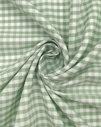 EOVEA - Poly Cotton Gingham Checkered Fabric, 60" Wide, 1/8" Plaid Gingham, Lightweight Breathable Fabric for Apparel, Tablecloth, Home Decor, Craft & DIY Sewing (Sage, 1 Yard)