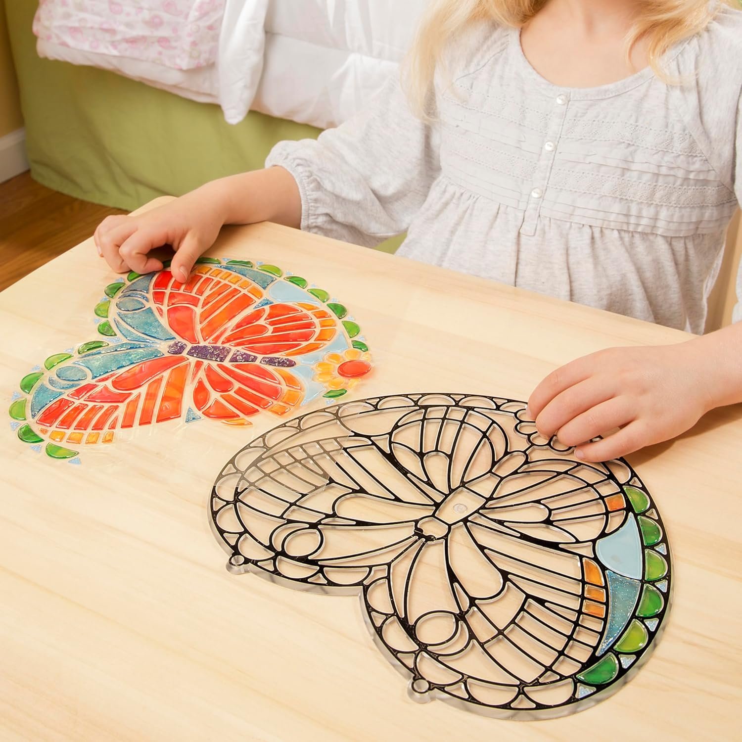 Melissa & Doug Stained Glass Made Easy Activity Kit: Butterfly - 140+ Stickers Kids Sticker Stained Glass Craft Kit; Sun Catchers for Kids Ages 5+ - Image 6