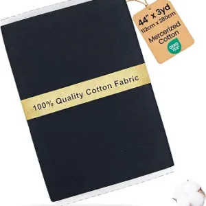 Craftido-19 Options-100% Cotton Fabric by The Yard in Solid Color 44”Wide by 3yd (9 ft) -Medium Weight 5.2 oz-Soft Cotton for Quilting, Sewing, Crafts, Binding, Backing and Lining - Black