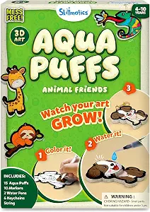 Skillmatics Aqua Puffs Animals, Art & Craft, Paint by Number, Gift for Kids