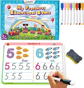 ALIANFLY Preschool Learning Activities Educational Workbook - Toddler Prek Montessori Handwriting Practice Activity Tracing Toys Busy Book for Kids, Autism Learning Materials and ABC Learning Book