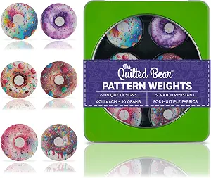 The Quilted Bear Fabric & Paper Pattern Weight Set, Donuts
