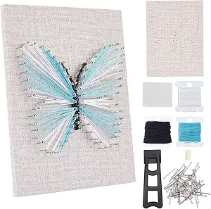 WEBEEDY DIY 3D String Art Kit for Adults Beginners, Butterfly Craft Kit, Include All Necessary Accessories and Frame, Christmas Home Wall Decorations Unique Gift
