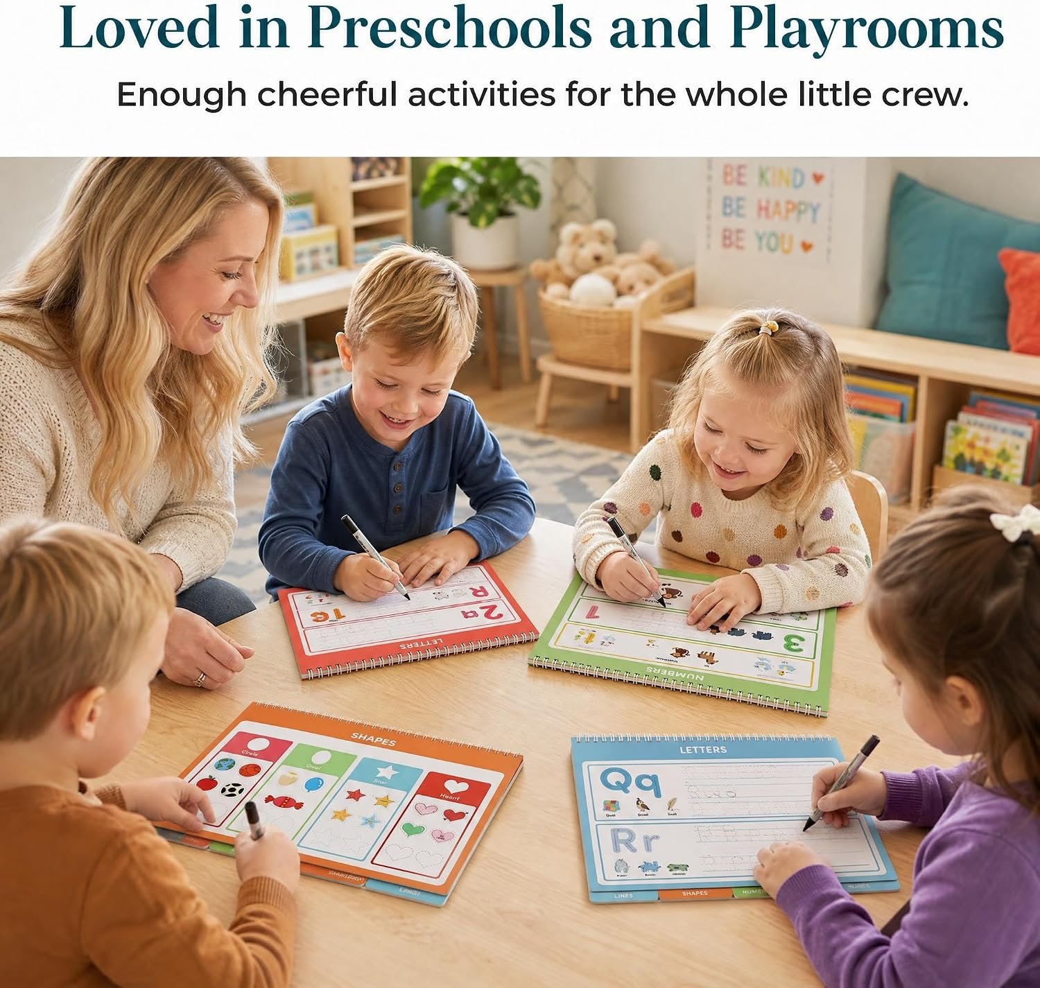 Fun Preschool Workbooks for Kids Age 3-5 - Reusable Dry Erase Tracing Books - Image 3