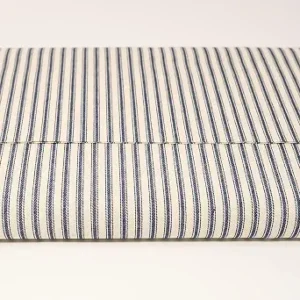 Roc-lon 100% Cotton 44/45" Wide Woven Ticking Fabric for Sewing Quilt Craft Home Décor, 245 GSM - Medium Weight, Stripe Navy - 5 Yard Precut