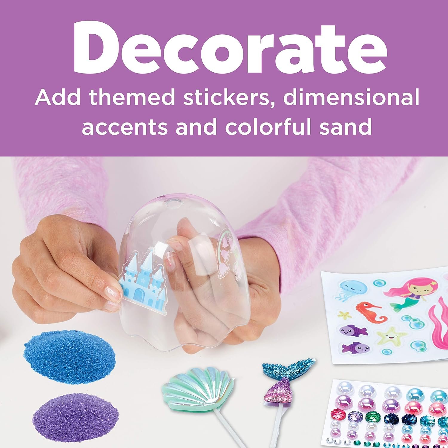 Creativity for Kids Mini Garden: Mermaid Terrarium Kit - Mermaid Gifts for Girls, Crafts and Toys, Stocking Stuffers for Kids (Ages 6+) - Image 6