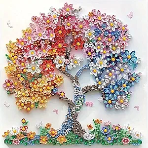 5D Diamond Art Kits for Adults Beginner,Colorful Tree Diamond Painting Kits
