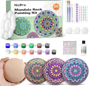 Nicpro Mandala Rock Painting Kit Craft Kits for Adults Mandala Dotting Tool
