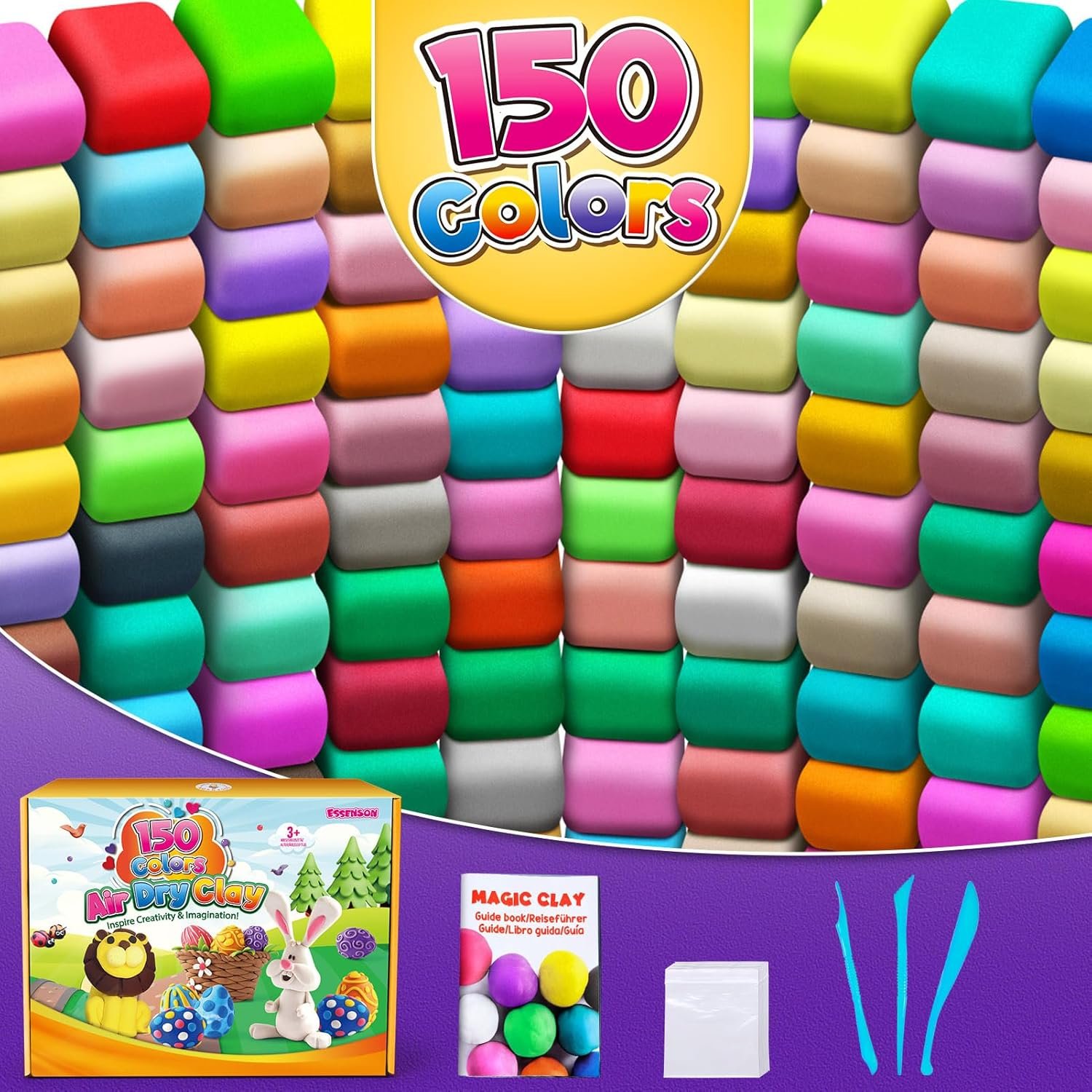 ESSENSON Air Dry Clay 150 Colors, Modeling Clay for Kids - Image 3