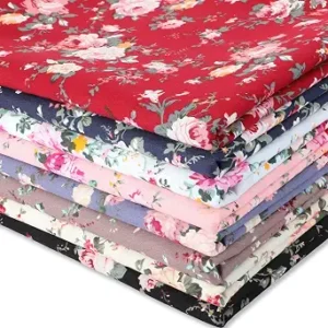 Newwiee 8 Pieces Vintage Floral Cotton Fabric by Yard Prints,19 x 20 Inch